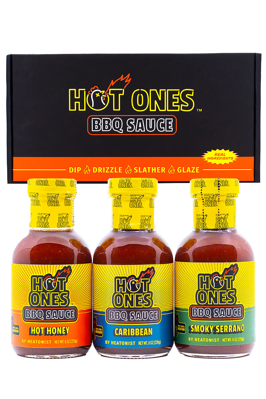 Hot Ones BBQ Trio Pack (Hot Honey / Caribbean / Smoked Serrano) O3