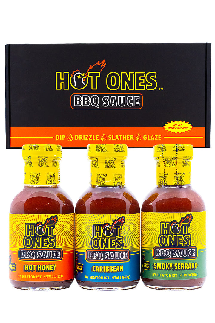 Hot Ones BBQ Trio Pack (Hot Honey / Caribbean / Smoked Serrano) O3